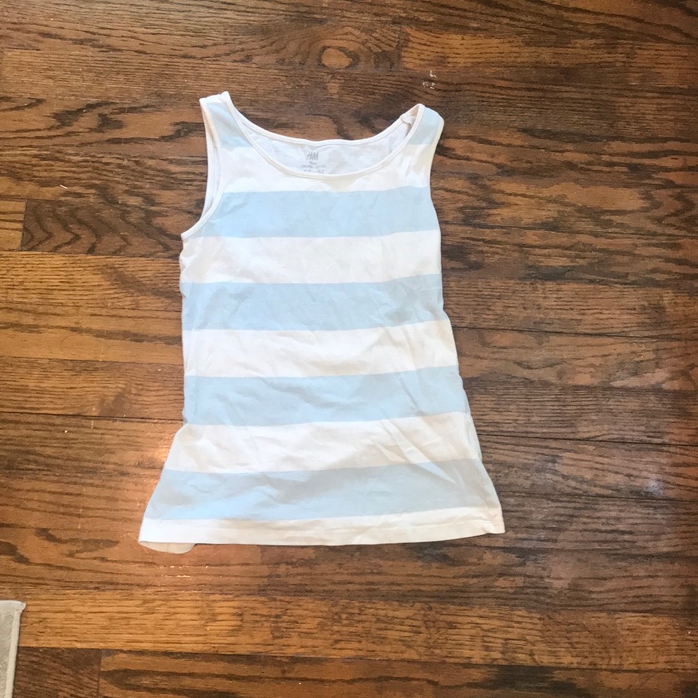 H&M blue and white tank top. Size L Girls/Youth